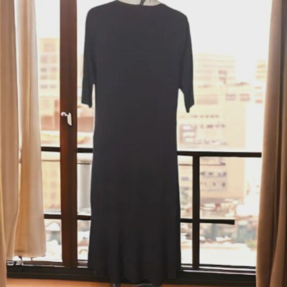 Eileen Fisher Clean Girl Minimalist Parisian V-Neck Sweater Dress NWT~$398 - Picture 3 of 12